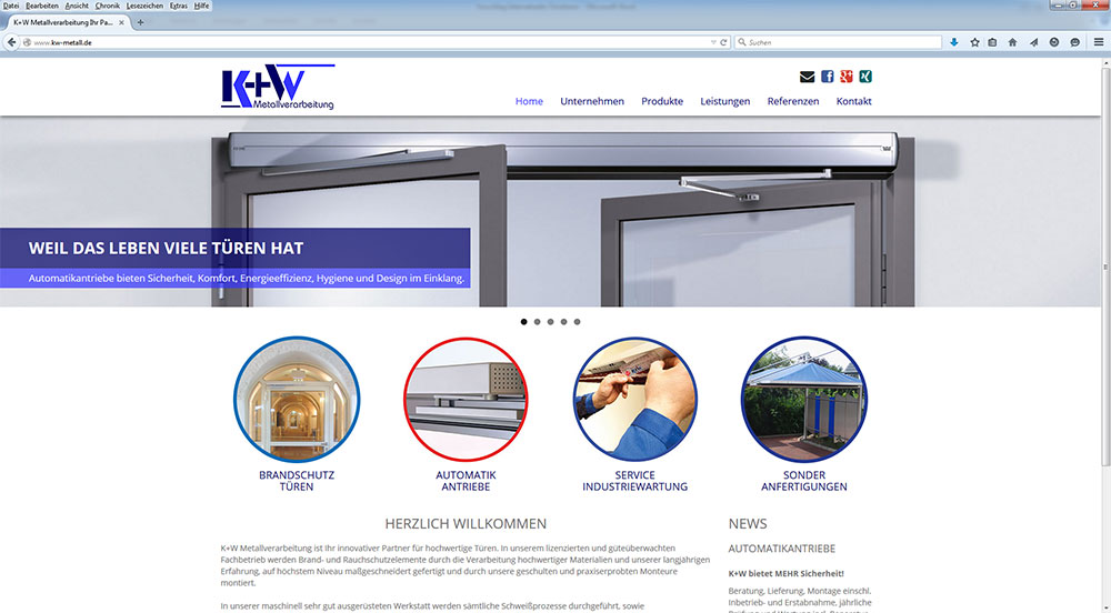 Werbeagentur Baurichter - Webdesign - Homepage - Bad Oeynhausen - KW Metallverarbeitung